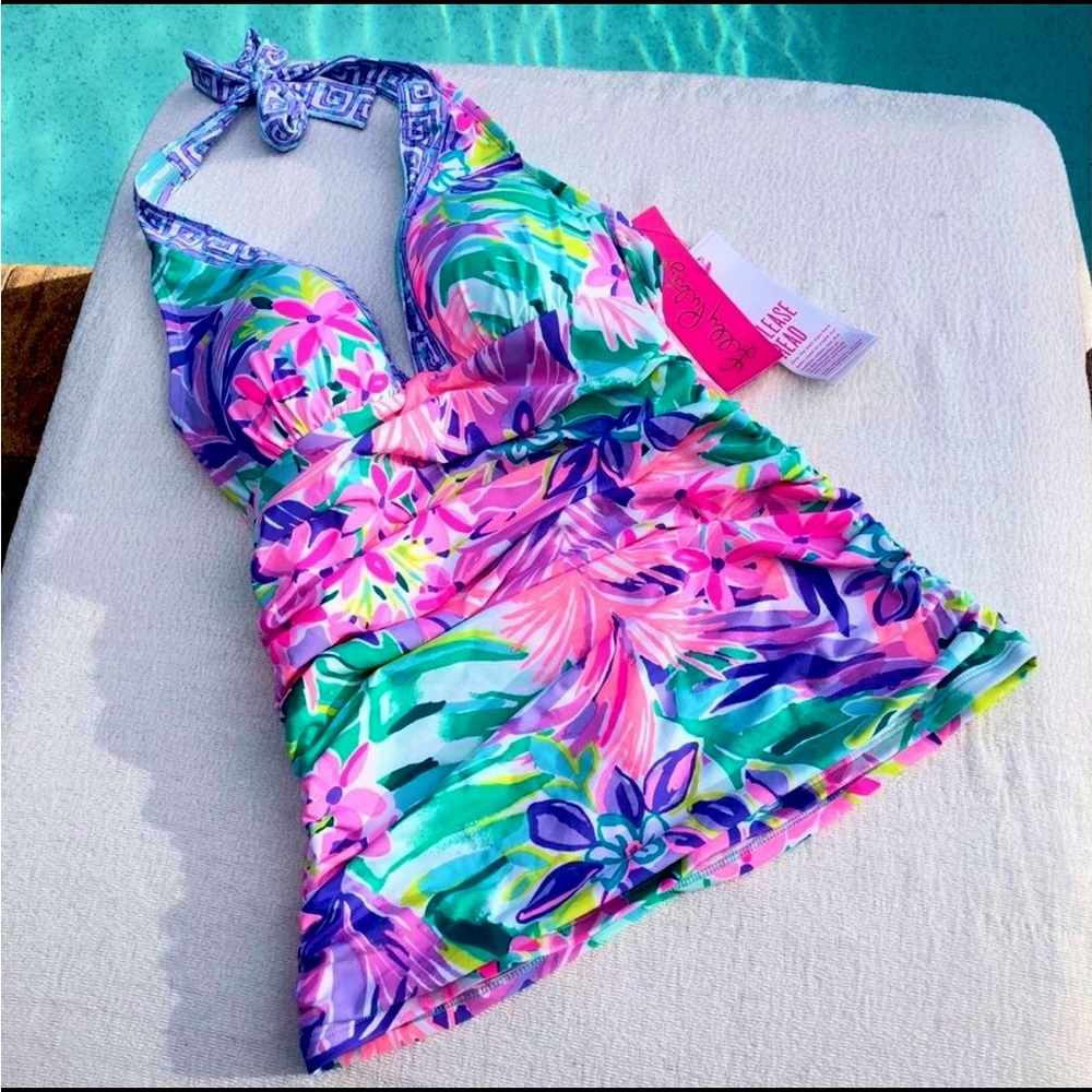 New Lilly Pulitzer Tankini Bliss Halter Top